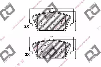 Комплект тормозных колодок, дисковый тормоз DJ PARTS купить